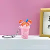 Llavero Colgante Creativo de Taza de Té con Leche y Helado de Dibujos Animados Regalo de Sorteo Infantil Bolsas de Regalo Adornos para Llavero de Coche