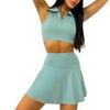 Falda deportiva transpirable europea y americana de corte ajustado, culottes de dos piezas falsas para correr, fitness, tenis, falda de yoga anti-exposición