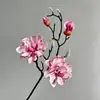 Magnólia artificial grande de EVA com múltiplas cabeças, flor falsa para decoração de casa, adereços de casamento, arranjo floral de magnólia em PU de chão