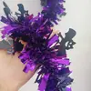 Fitas de Morcego Roxas e Pretas para Halloween Decorações de Festa Lantejoulas Densas Suprimentos de Decoração para Feriados