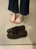 Zapatos de ballet estilo retro con tira cruzada plana para mujer primavera/otoño 2026 zapatos Mary Jane poco profundos de punta redonda para mujer