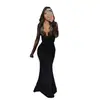 Elegante vestido sexy de corte ajustado con empalme de encaje y escote en V profundo, vestido bodycon para mujer de otoño 2026, transfronterizo, estilo europeo y americano