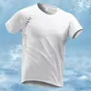 Camiseta Solta Masculina, Top de Manga Curta com Gola Redonda, Verão Seda de Gelo Manga Meia Manga Fina Casual Tamanho Grande Secagem Rápida Respirável Camisa Esportiva