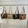 Bolsa Grande de Primavera para Mulheres 2026 Novo Estilo Coreano Tendência Simples Grande Capacidade Couro Macio Bolsa Tote Casual Versátil Bolsa de Ombro
