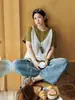 ALINDM roupas femininas plus size, estampa de tinta salpicada, estilo de rua retrô, cintura alta, modelagem que emagrece, calça pantalona, jeans reto de outono para mulheres