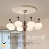 Lámpara de techo vintage estilo francés para dormitorio, redonda de 6 pulgadas color nogal para sala de estudio, lámpara de iluminación principal para dormitorio que protege los ojos