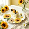 Venta al por mayor de Comercio Exterior Cerámica Abeja, Gnomo, Girasol Serie de Relieve Juego de Vajilla, Tazones, Platos, Platos para Mantequilla, Exclusivamente para Ventas Transfronterizas