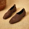 Zapatos Retro de Gamuza Estilo Francés para Mujer, Modelo Nuevo Otoño 2026, Mocasines Planos Slip-On de Tacón Bajo