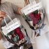 Fábrica Fornecimento direto bolsa de PVC ins Flower Net bolsa vermelha único multi-ramo rosa high-end saco de buquê