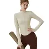 Jaqueta de Yoga Feminina para Outono e Inverno, Nova Zíper Pilates Manga Longa Roupa Fitness, Top de Yoga para Treinamento Esportivo ao Ar Livre