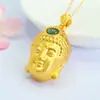 Pingente de Cabeça de Guanyin de Jadeíta de Grau A Natural Guan Yu Colar de Bodhisattva de Jade Água Azul Transmissão Ao Vivo Templo Atacado S5062407