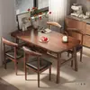 Mesa de jantar pequena para uso doméstico, moderna e simples, adequada para restaurantes e estabelecimentos de refeições, conjunto retangular simples de mesa e cadeiras