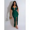 C6782 Transfronterizo Aliexpress Amazon Moda Europea y Americana para Mujer Color Sólido Sexy Lentejuelas Espalda Descubierta Vestido Largo
