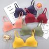 Roupa íntima feminina de verão fina sem costura, sem aro, sutiã push-up respirável para mulheres, roupa íntima para estudantes com busto pequeno