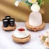 Base Redonda de Madera para Maceta de Flores Maceta Redonda de Madera Maceta Redonda para Plantas Rack para Macetas Redondas Base para Velas de Aromaterapia Bandeja de Madera para Postres y Pasteles