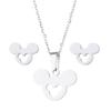 Brincos de pressão de floco de neve moda colar conjunto de joias fofo Mickey amor conjunto de três peças comércio exterior transfronteiriço homens e mulheres Atacado