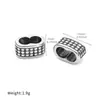 Accesorios de Acero Inoxidable de Punto Flotante, Pulsera Retro de Acero de Titanio, Pulsera para Hombre, Accesorios con Cuentas, Cadena de Cuerda Trenzada de Cuero, Cuentas con Agujero Grande