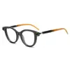 Gafas de Sol Cat-Eye de Estilo Europeo y Americano de Moda con Doble Esquema de Color, Gafas de Sol de Moda Urbana, Gafas Versátiles Lisas Anti-Luz Azul Sin Graduación