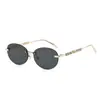 Gafas de Sol Ovaladas Sin Marco con Perlas 2025 Nuevo Modelo Estilo Influencer Europeo y Americano Gafas de Sol Metálicas de Moda Tendencia para Mujeres