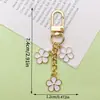 Chaveiro de Flor com Gota de Óleo Perolada Transfronteiriço Pétalas Grandes de Flor de Cerejeira Estilo Simples Bolsa para Pen Drive Pequeno Pingente para AirPods