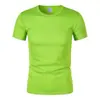 Camiseta de Malla Transpirable para Hombre, Casual de Verano, Cuello Redondo, Manga Corta, Camiseta Lisa de Color Sólido, Camiseta Deportiva de Color Sólido