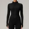 Chaqueta de Yoga de Manga Larga Otoño Invierno para Mujer Secado Rápido Ajuste Delgado Favorecedor Ropa de Fitness Running Senderismo Cardigan Deportivo Top