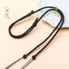 Cuentas tejidas a mano de 3 mm a lo largo del cordón del colgante de jade cadena característica para la clavícula cuerda de café negro hombres y mujeres