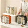 Bolsa Cosmética Transparente Simple Impermeable de PVC Gran Capacidad Neceser Bolsa de Almacenamiento Multiusos Bolsa de Baño para Viaje Natación