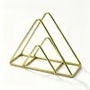 Porta servilletas triangular piramidal de hierro forjado estilo nórdico transfronterizo, adecuado para hoteles, cafeterías y bares, utilizado como pieza decorativa y para almacenamiento