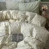 Juego de ropa de cama de algodón de cuatro piezas estilo Ins, sábana popular de grado de maternidad Clase A para dormir sin ropa, funda de edredón, sábana bajera para dormitorio juego de tres piezas