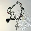 Collar de Cruz Roja Multicapa Estilo Chica Caliente Dulce y Fresca, Gargantilla con Borlas Estilo Punk Oscuro, Cadena para Clavícula Personalizada