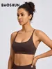 Nuevo sujetador deportivo transfronterizo para mujer con almohadillas extraíbles en el pecho, sujetador de yoga sexy con tiras cruzadas para Pilates y yoga