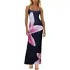 Vestido Nuevo de Primavera y Verano Transfronterizo Más Vendido Estilo Ins de Amazon Comercio Exterior Estampado Ajustado con Tirantes Finos Estilo Europeo y Americano