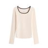 Camiseta Térmica de Manga Larga para Mujer Otoño e Invierno, Prenda Interior Cálida de Punto