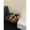 Hebilla de Metal Nuevos Sandalias de Cuña de Punta Abierta Estilo Hada Verano 2026, Elegantes y con Estilo para Combinar con Vestidos