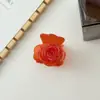Novo Presilha de Cabelo de Acrílico para Meio Preso na Nuca, Pequeno Acessório de Cabelo, Piranha de Flor Rosa para Mulheres