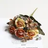 Flores Artificiais Rosas de Outono Decoração de Sala de Estar Buquê Falso Buquê de Casamento Adereços de Fotografia Fabricante Atacado Transfronteiriço