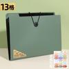 Carpeta avanzada negra de 13 compartimentos para oficina, materiales de almacenamiento, bolsa de archivo portátil, clip para sujetar papeles de examen, artefacto organizador
