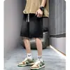 Shorts Jeans Finos Gradiente Mais Populares do Sudeste Asiático para Homens Usarem ao Ar Livre, Calças Retas Largas Tendência para Homens