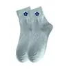 Calcetines de Primavera y Verano para Mujer, Calcetines de Media Pantorrilla, Calcetines de Algodón Peinado con Bordado Floral, Calcetines para Mujer Anti-Olor y Absorbentes de Sudor, Calcetines para Mujer al por Mayor de Zhuji