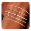 Amazon transfronteiriço conjunto de 6 pulseiras personalizadas corrente de bolo redondo multi-camadas joias moda retrô pulseira simples feminina