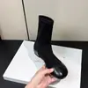 Botines elásticos de tobillo con puntera redonda y bloques de color estilo coreano para mujer, Botines individuales 2026, Botas de moda de invierno de suela plana, adelgazantes, Versátiles, Botas calcetín que aumentan la altura