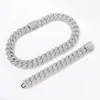 Colar de Elo Cubano Cross Venda Quente Hip Hop Colar de Luxo Leve Personalidade Europeia Americana Masculina Zircônia de 24mm Elo Cubano