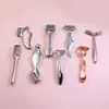 Bastão Massageador de Olhos de Metal Massageador Facial 3D Facial em V e Corporal Rolo em Formato de Peixe Prancha Gua Sha Sereia