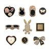 Adaptación Transfronteriza Cross Crocs Zapatos DIY Hebilla de Flor Removible Exquisito Diamante Brillante Conejo Decorativo Hebilla de Flor para Zapatos