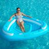 Venta Directa de Fábrica Fila Flotante Triangular Inflable de PVC para Adultos Verano Juego en el Agua Isla Flotante de Tres Personas Tumbona