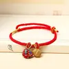 Pulsera Zongzi de Hortensia del Día de Mayo, Nueva Cuerda Roja Tejida a Mano para Niños y Bebés, Pulsera de Cuentas DIY de Alta Calidad