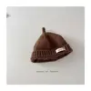 Gorros de Invierno Versátiles de Punto Estilo Coreano para Niños, Gorros de Punto Tipo Piel de Melón, Gorros Cálidos Casuales tipo Suéter para Niños y Niñas