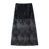 Moda Femenina Transfronteriza Europea y Americana Nueva Primavera 2026 Falda Elegante de Dos Colores Bordada con Lentejuelas de Cintura Alta W017 405