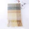 2025 nuevo ac cálido color arcoíris a cuadros largo europeo y americano otoño e invierno cálido suave mohair ceroso bufanda